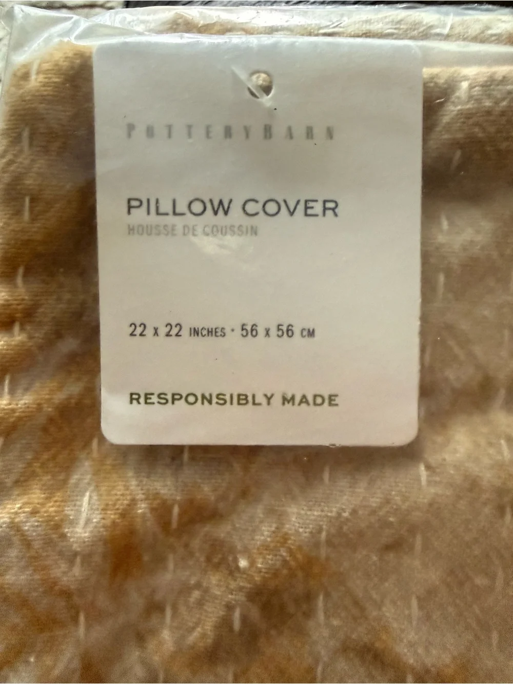 Pottery Barn - Zenia Floral quilted Pillow Cover in Gold 22 x 22 (4 covers)